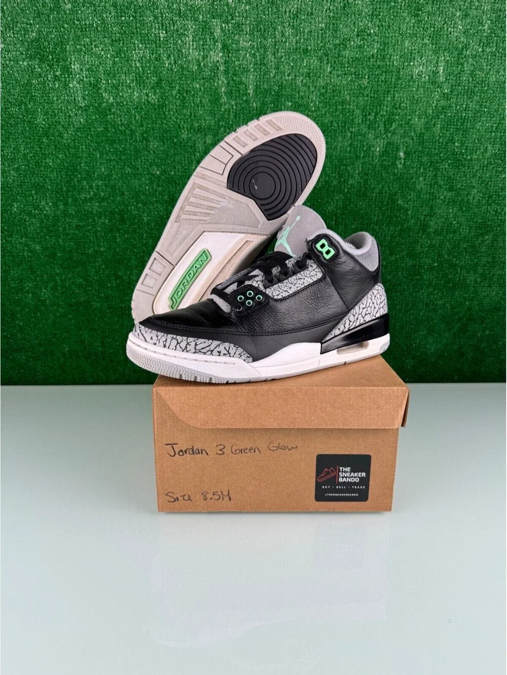 Size 8.5 - Air Jordan 3 Retro Green Glow